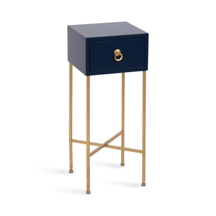 Navy Blue and Gold Glam Accent Table