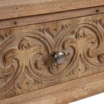 Rustic Brown Ornate Carved Wood Accent Table