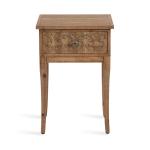 Rustic Brown Ornate Carved Wood Accent Table