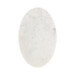 White Marble and Gold Oval C-Shape Accent Table