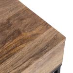 Natural Wood Black Metal Accent Table