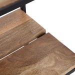 Natural Wood Black Metal Accent Table