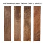 Natural Wood Black Metal Accent Table