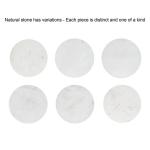 White Marble Walnut Accent Table