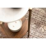 White Marble Walnut Accent Table