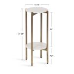 White Marble Gold Accent Table