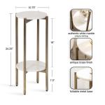 White Marble Gold Accent Table