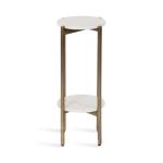 White Marble Gold Accent Table
