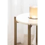 White Marble Gold Accent Table