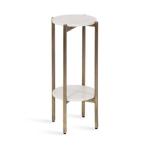 White Marble Gold Accent Table