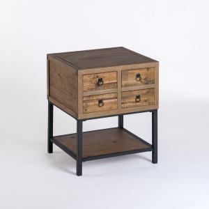 Reclaimed Wood Accent Table with Keeping Drawers