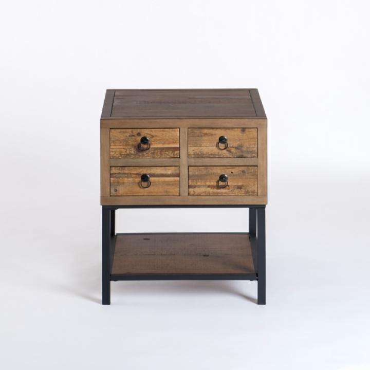 Reclaimed Wood Accent Table with Keeping Drawers