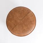 Brown Wyatt Faux Leather Storage Ottoman