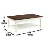 Ivory Farmhouse Wood Coffee Table