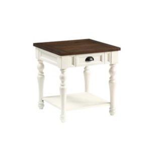Ivory Farmhouse Wood Accent Table