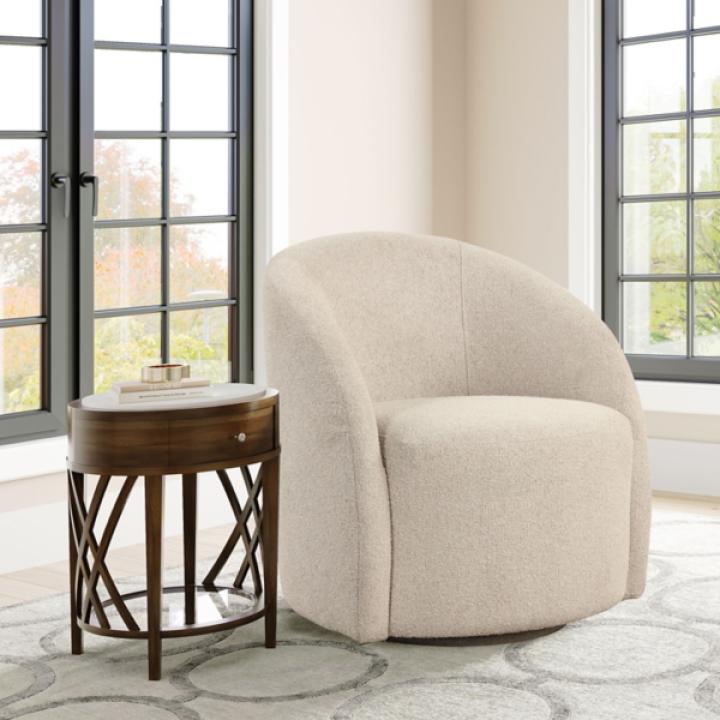 Khaki Boucle Danielle Accent Chair