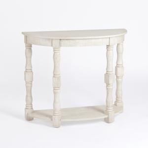 Savannah Cream Distressed Half Moon Console Table