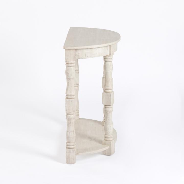 Savannah Cream Distressed Half Moon Console Table