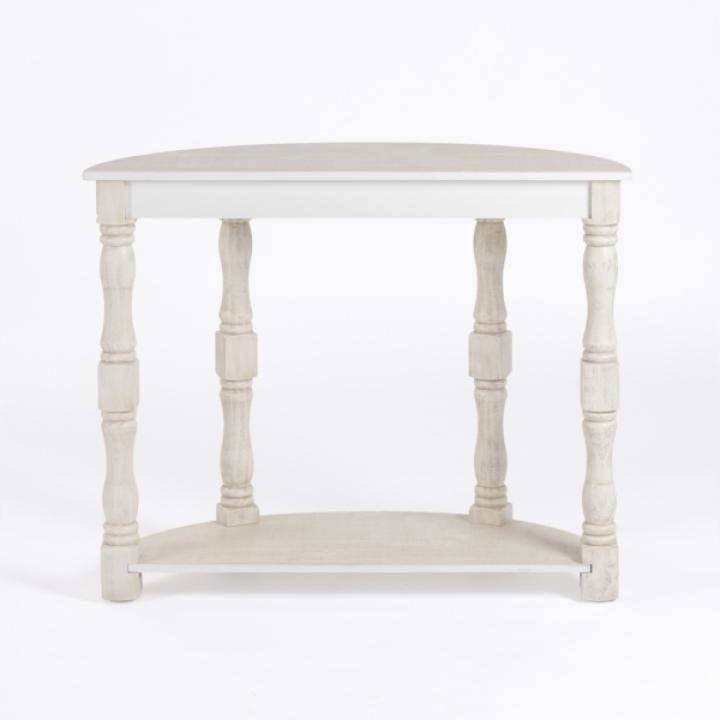 Savannah Cream Distressed Half Moon Console Table