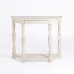 Savannah Cream Distressed Half Moon Console Table