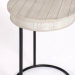Round Savannah Wood and Metal C-Table