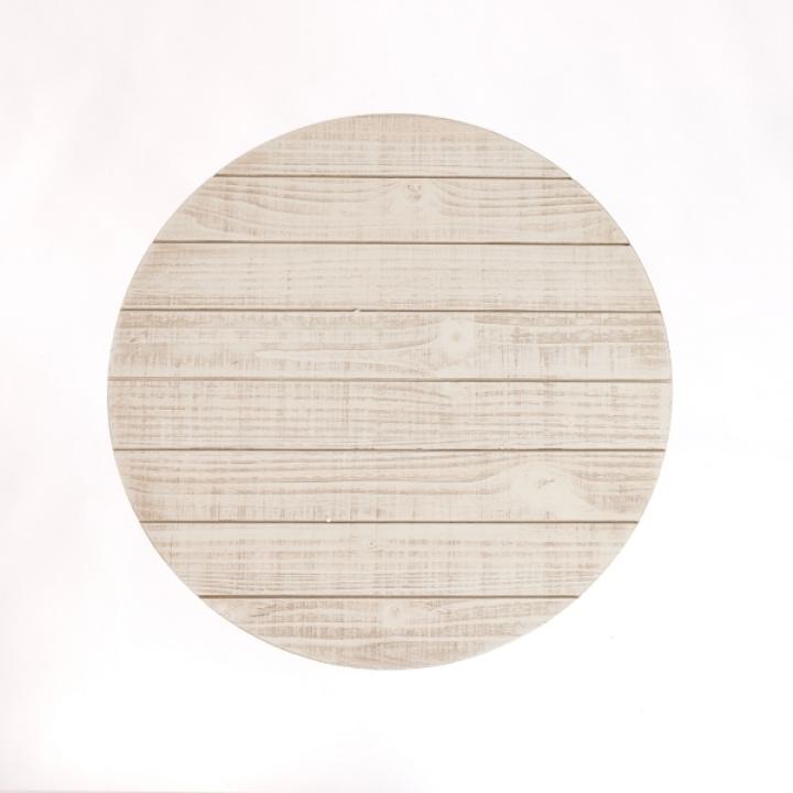 Round Savannah Wood and Metal C-Table