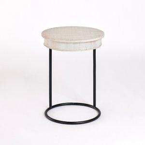 Round Savannah Wood and Metal C-Table