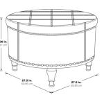 Pewter Leather Antique Nailhead Storage Ottoman