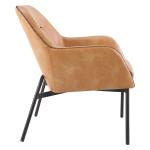 Sand Faux Leather Scoop Accent Chair