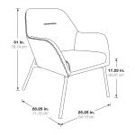 Sand Faux Leather Scoop Accent Chair