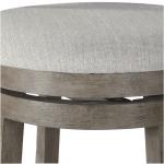 Gray Slatted Back Upholstered Swivel Bar Stool