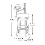 Gray Slatted Back Upholstered Swivel Bar Stool