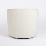Small Round Cream Boucle Swivel Accent Chair