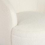 Small Round Cream Boucle Swivel Accent Chair