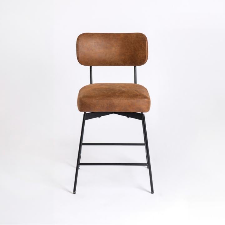 Brown Wyatt Faux Leather Swivel Counter Stool