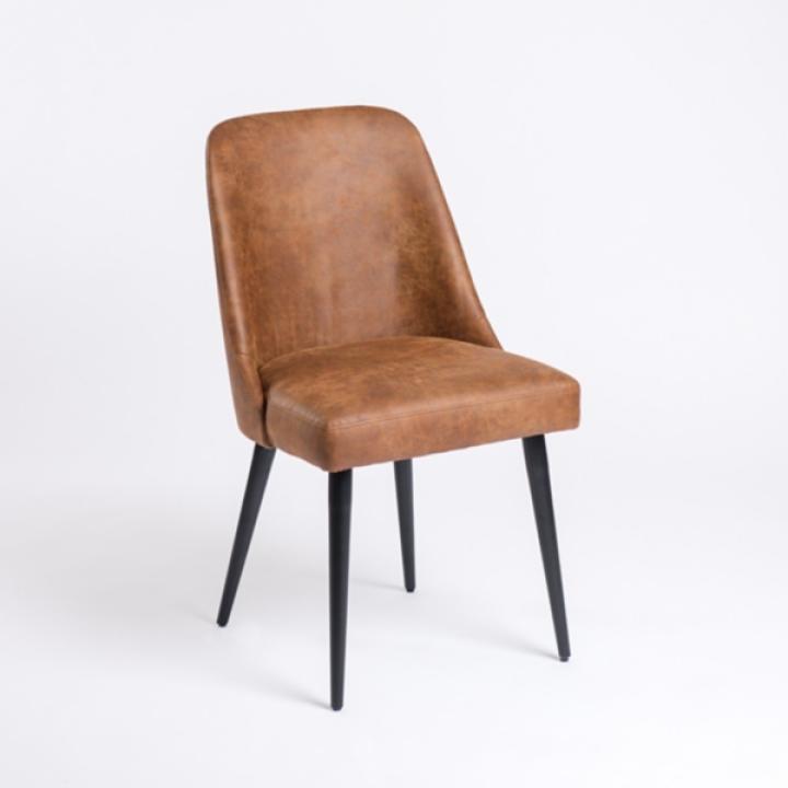Brown Wyatt Faux Leather Dining Chair