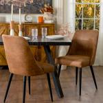 Brown Wyatt Faux Leather Dining Chair