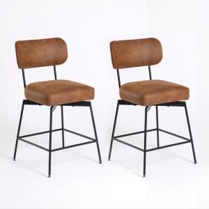 Brown Wyatt Swivel Counter Stools, Set of 2