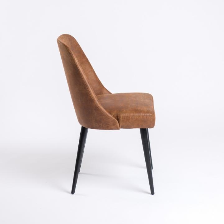 Brown Wyatt Faux Leather Dining Chairs, Set of 2