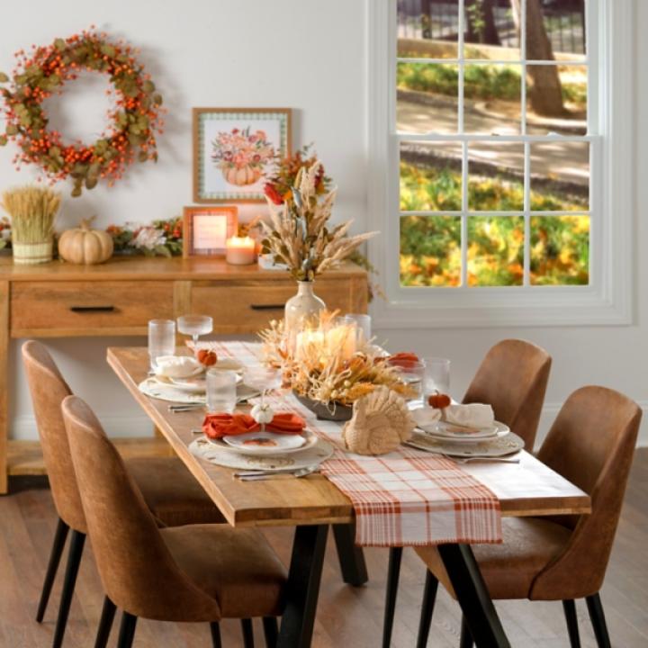 Brown Wyatt Faux Leather Dining Chairs, Set of 2