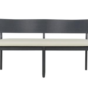 Black Wood Cream Upholstered Bench