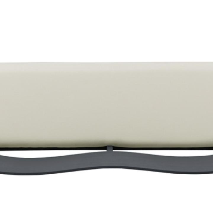 Black Wood Cream Upholstered Bench