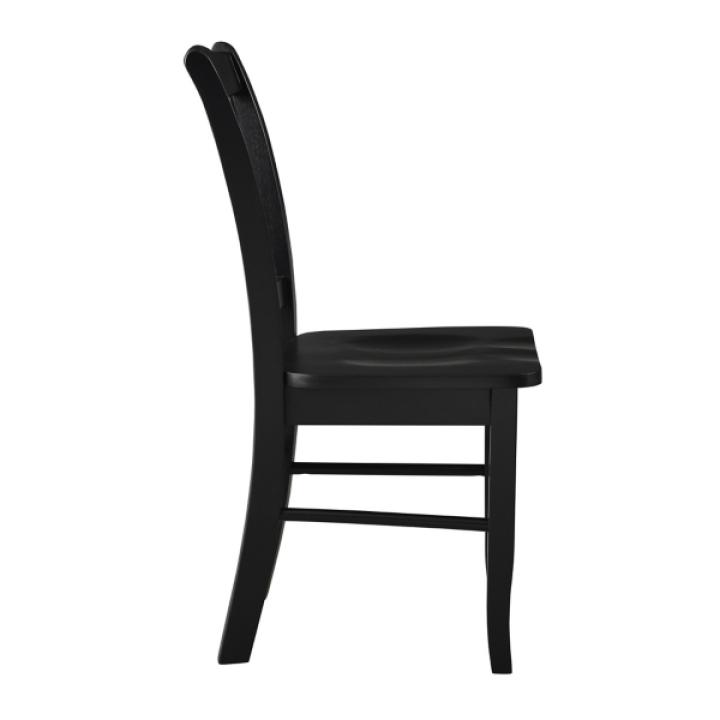 Black Shaker Wood Dining Chairs, Set of 2