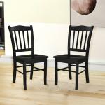 Black Shaker Wood Dining Chairs, Set of 2
