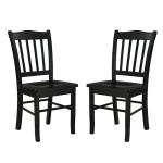 Black Shaker Wood Dining Chairs, Set of 2