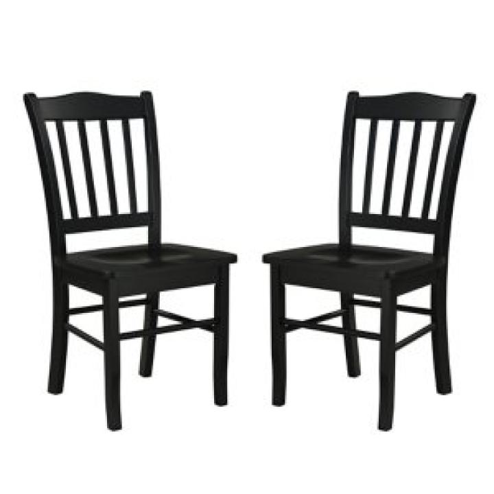 Black Shaker Wood Dining Chairs, Set of 2
