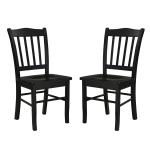 Black Shaker Wood Dining Chairs, Set of 2