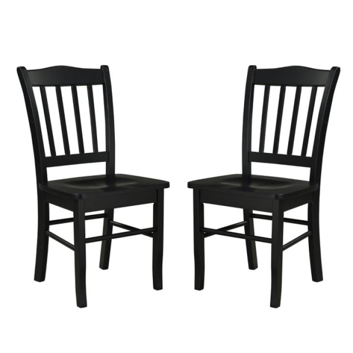 Black Shaker Wood Dining Chairs, Set of 2