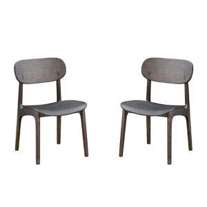 Dark Brown Mid-Century Modern Chairs, Set of 2