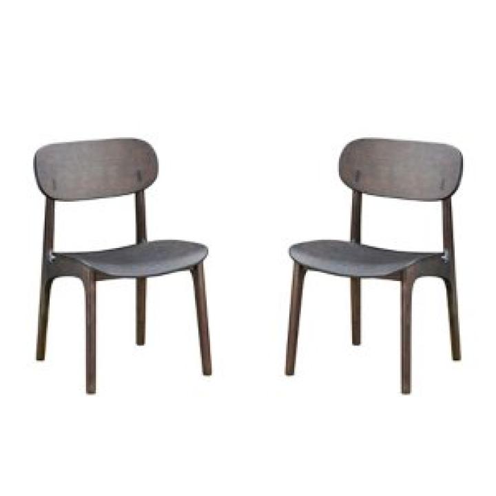 Dark Brown Mid-Century Modern Chairs, Set of 2